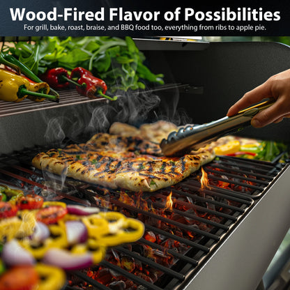 467 Sq.In Wood Pellet Grill & Smoker, BBQ Grill with Auto Temperature Control, for Outdoor Cooking, Patio and Backyard, Bronze Black
