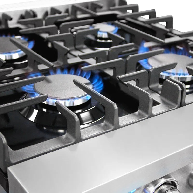 24 In. Haven Collection 3.73 Cu. Ft. Gas Range with 4 Sealed Burners, Cast Iron Grates, Convection Oven, Stainless Steel