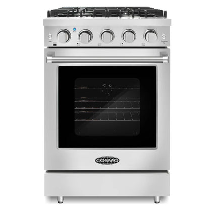 24 In. Haven Collection 3.73 Cu. Ft. Gas Range with 4 Sealed Burners, Cast Iron Grates, Convection Oven, Stainless Steel