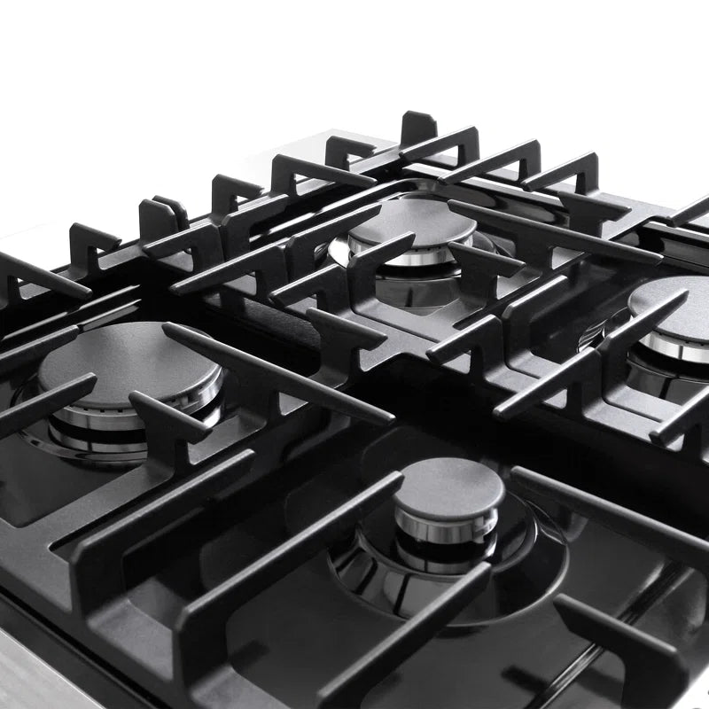 24 In. Haven Collection 3.73 Cu. Ft. Gas Range with 4 Sealed Burners, Cast Iron Grates, Convection Oven, Stainless Steel