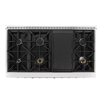 48 In. Vista Collection 5.5 Cu. Ft. Double Oven Gas Range, 8 Burners, LED Panel, Cast Iron Grates, Stainless Steel