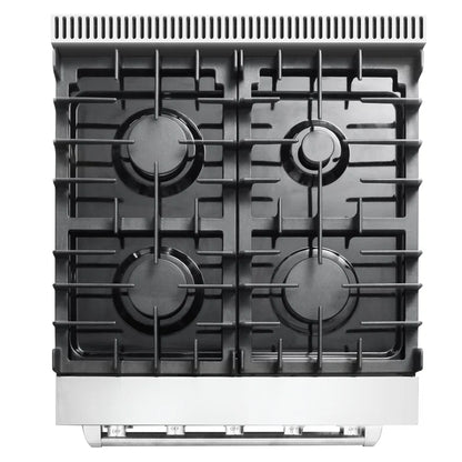 24 In. Haven Collection 3.73 Cu. Ft. Gas Range with 4 Sealed Burners, Cast Iron Grates, Convection Oven, Stainless Steel
