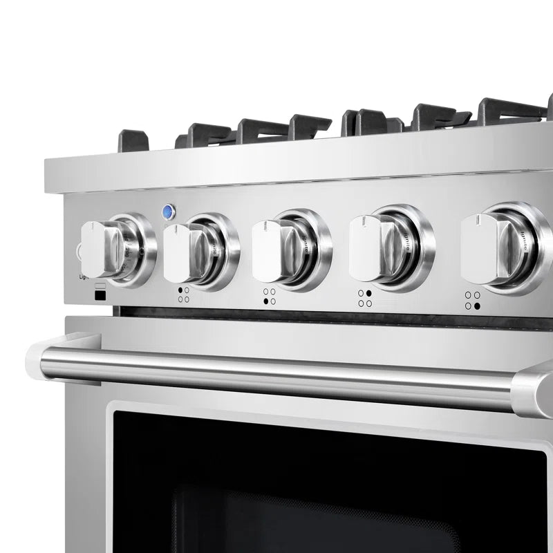 24 In. Haven Collection 3.73 Cu. Ft. Gas Range with 4 Sealed Burners, Cast Iron Grates, Convection Oven, Stainless Steel